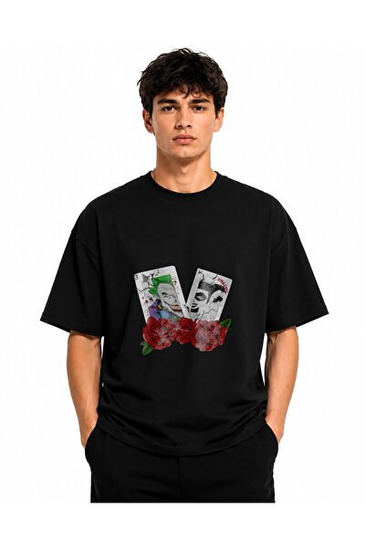 Inscriptie Μπλουζάκι Unisex Βαμβακερό Premium Casual με σχέδια Τζόκερ και Χάρ...