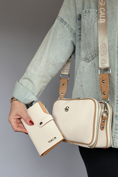 GALB LEATHER حقيبة كتف نسائية متوسطة الحجم بحزام سميك للاستخدام اليومي، 5 أقس...