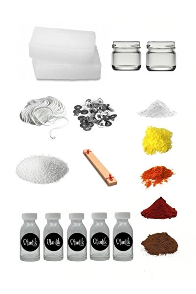 Genel Markalar Mum Yapım Seti, Başlangıç Mum Seti, 1kg Kokulu Parafin,fitil,m...