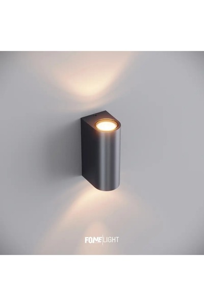FoneLight Lunara 17 cm LED Duvar Apliği Antrasit Alüminyum IP65 Dış Mekan Bah...