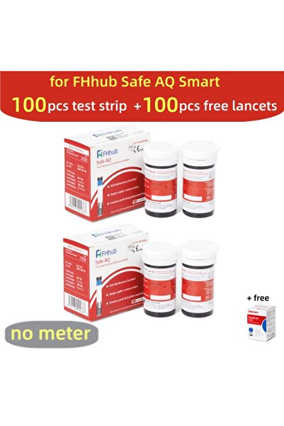 Choice5 جهاز قياس نسبة السكر في الدم الذكي FHhub Safe AQ مع شرائط اختبار وإبر...