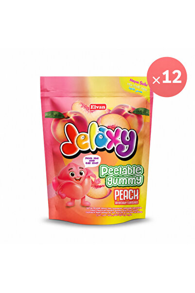jelaxy Peelable Şeftali Aromalı Soyulabilir Yumuşak Şekerleme 65 Gram 12 Adet (1 Kutu)