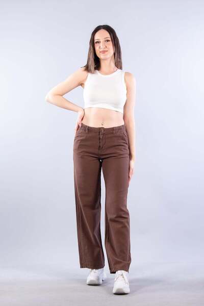 Mckanzie 5219 (6230) بنطلون بولي بخصر مزين برباط واسع عند الأرجل