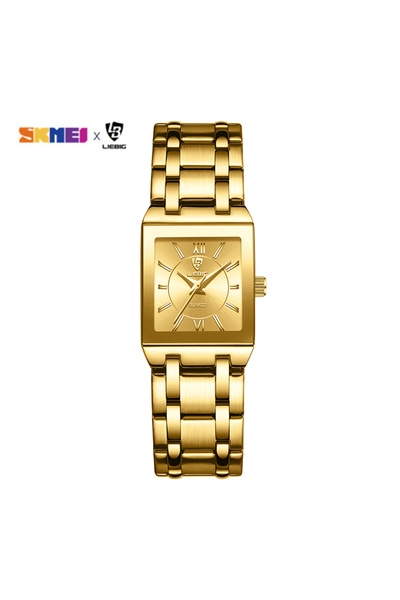 Skmei gold LIEBIG Luxury Golden Quartz Wristwatches For Women Ladies Fashion ...