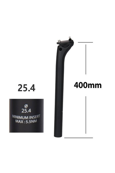 Choice عمود مقعد ELITAONE MTB من الكربون مقاس 25.4 × 400 مم، إزاحة 20 مم، مشب...