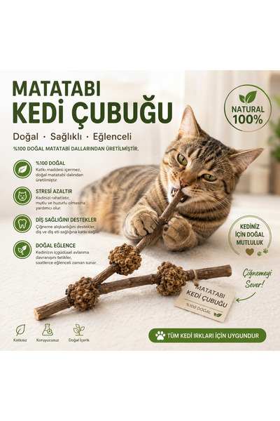 BLUE SİDE Doğal Mama Doğal Vitamin Destekli Matatabi Çubuğu Kediler İçin Mata...