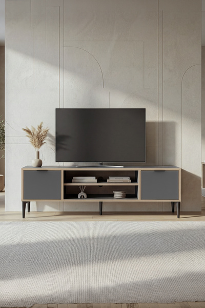 SARMOBİ Arden 2 Kapaklı TV Ünitesi Y:46 G:140 D:35 / Antrasit