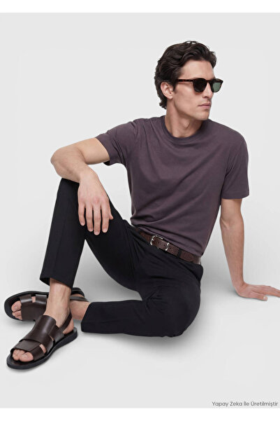 Ramsey Prune Flat guler rotund bumbac 100% tricou