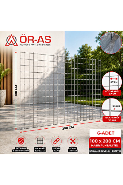 ÖR-AS TEL ÖRGÜ & PANEL ÇİT SİSTEMLERİ Hasır Tel-( 5.5 x 5.5 Göz Aralıklı - 3....