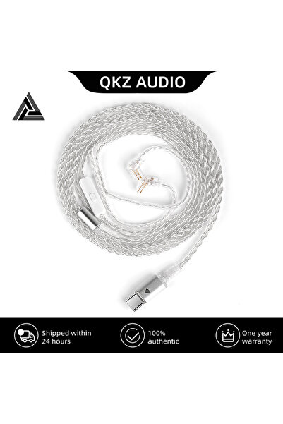 Choice كابل سماعة أذن فضي QKZ TC100، قابس من النوع C، ثنائي السنون، 0.75 مم، ...