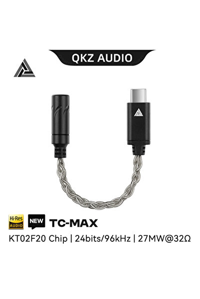 Choice TC-MAX Black QKZ TC MAX Pro واجهة تحويل USB Type C إلى 3.5 مم ومضخم صو...