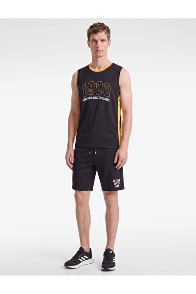 Koton Tricou sport imprimat, cu decolteu tip crew, fără mâneci, cu blocuri de...