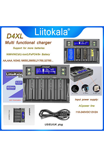 choice2 liitokala EU-D4XL no car LiitoKala Lii-D4XL Smart Battery Charger for...