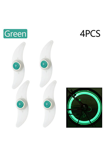 Choice 4PCS-Green Waterproof Bicycle Wheel Spoke Light - 3 Modes for Safety a...