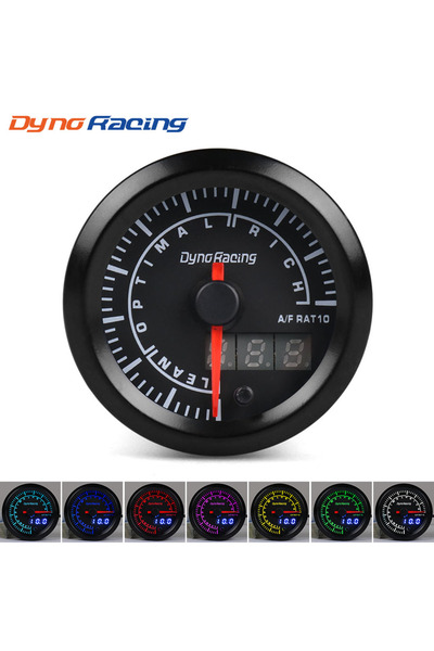 Choice6 Air fuel ratio gauge Dynoracing 2" 52mm 7 Colors LED Dual Display Boo...