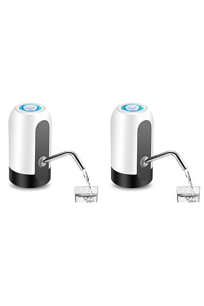 Choice4 2 pcs White Water Bottle Pump 5 Gallon USB Charging Automatic Drinkin...