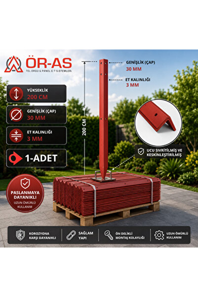 ÖR-AS TEL ÖRGÜ & PANEL ÇİT SİSTEMLERİ Köşebent Demir Sivri Antipaslı-( 30 x 3...