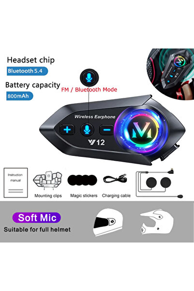 Choice3 kebidumei Y12 Soft Mic 800mAh Motorcycle Helmet Bluetooth Headset Wat...