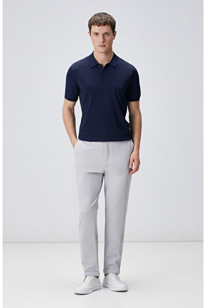 Network Gri Duble Paça Diyagonal Örme Jogger Pantolon