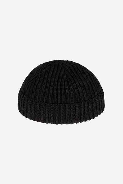 Super Rare Μαύρο κοντό Fisherman Unisex Beanie FT2288SY