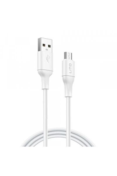 Lito Cablu Date si Incarcare USB-A - microUSB LD06V, 18W, 1m, Alb