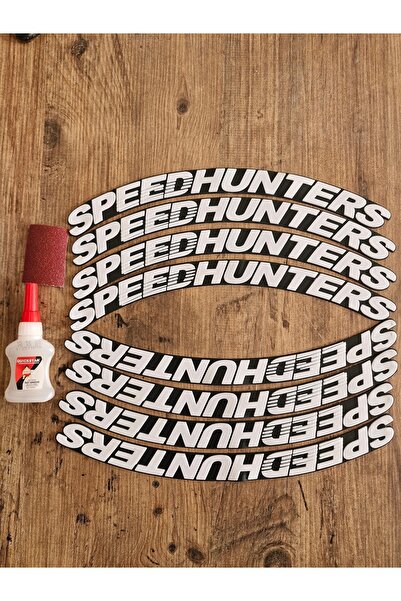 ASTUNİNG speedhunters lastik yazısı sticker arma şerit 3D 8adet
