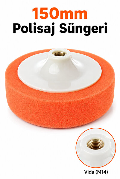 ByKurt Polisaj Süngeri Turuncu Oto Pasta Cila Parlatma Pedi 150mm