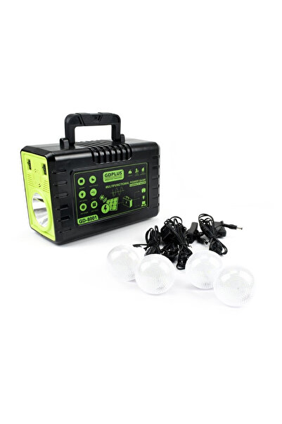 GDPLUS Σετ Ηλιακό Σύστημα Φωτιστού LED 3 σε 1 Σταθμός Φόρτισης,Inverter 300W ...