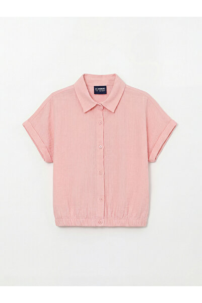 LC Waikiki Nevavm Short-Sleeved Girl's Shirt with Difference