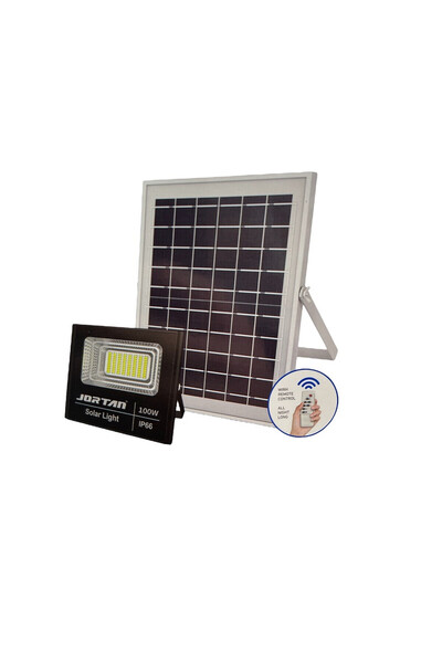 OEM Ηλιακός προβολέας LED 100 Watt  με φωτοβολταϊκό πάνελ και Τηλεχειριστήριο -