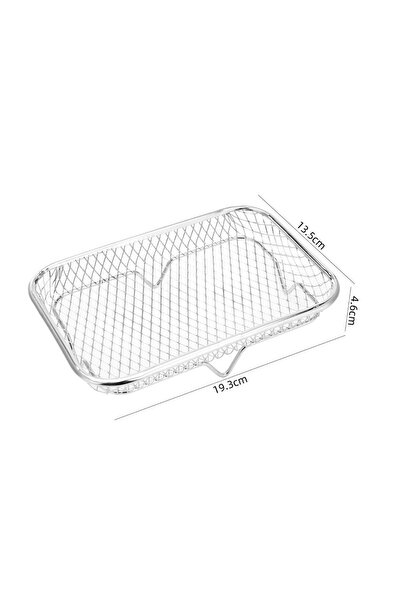 choice2 Rectangle Stainless Steel Grill Basket Non-Stick Airfryer Tray Wire R...