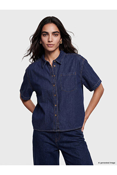 LC Waikiki Two Mt Shop Quality Oversize Women's Jean Shirt