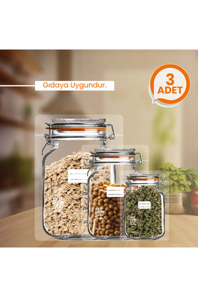 PALPAK Storage Bag with Clip-On Lid Jar Appearance - 3 Pieces (1 Large 1000ml...
