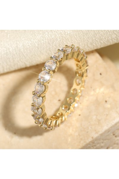 Choice 9 Gold Color F Classic Cubic Zirconia Engagement Rings for Women Luxur...