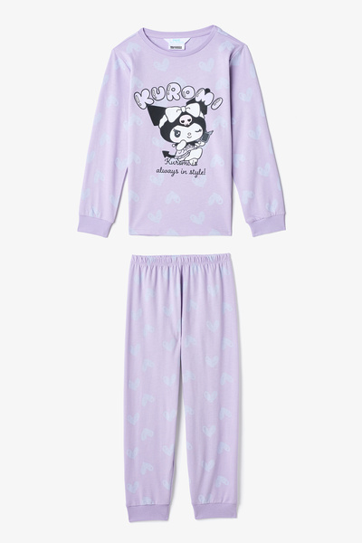 Penti Lila Kız Çocuk Kuromi Uzun Kollu Pamuklu Pijama Takımı