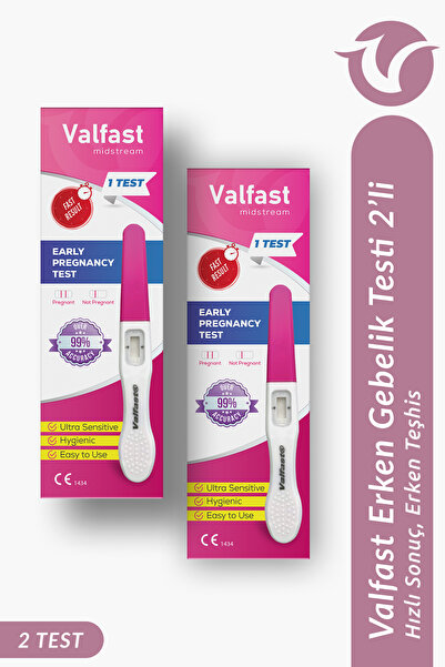 Valfast Erken Gebelik Testi Hızlı %99,9 Kesin Sonuç x 2 Adet (Gizli Gönderim)