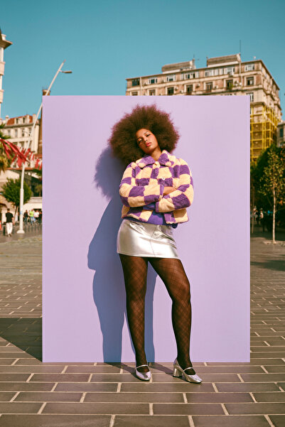Penti Checked Black Pantyhose