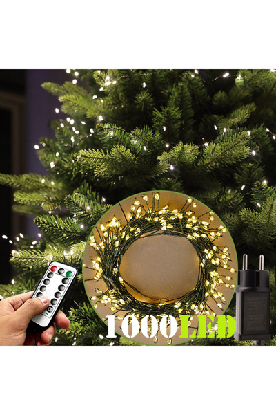 Choice Warm White EU Plug 36Meters 1000LEDs 36M Cluster LED Christmas String ...