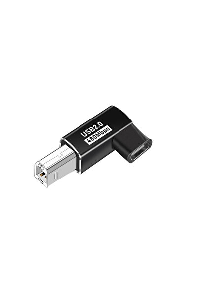 Choice1 محول طابعة Black Elbow USB 2.0 من النوع C إلى النوع B ذكر للطابعة وقا...