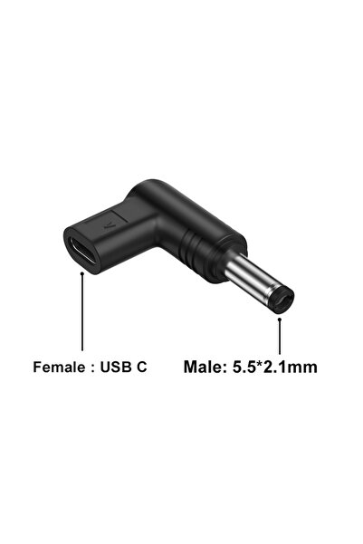 Choice9 محول طاقة USB-C بجهد 5 فولت وقطر 5.5-2.1 مم إلى مقبس طاقة تيار مستمر ...