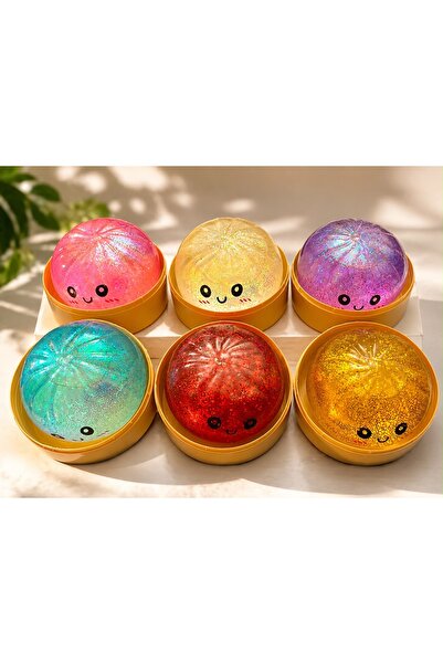 Gezinfini Hediyelik Büyük Boy Simli Çin Mantısı + Tereyağ Moji | Kawaii Squishy + Butter Squishy 2'li set. Renk gönderimi rastgele yapılacaktır.