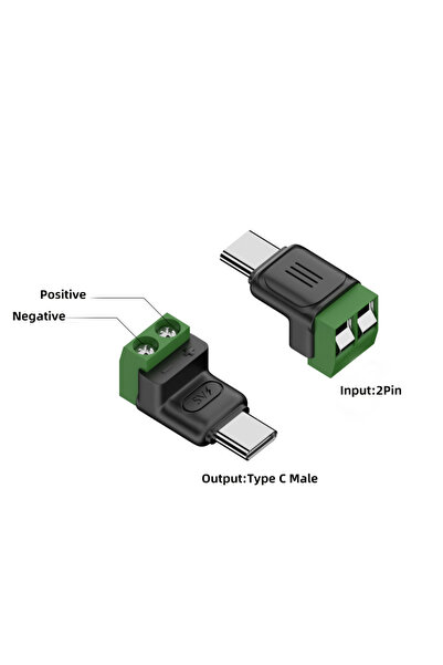 Choice1 C-Male Charging Type C/Micro Female To 2 Pin Terminal Block Solderles...