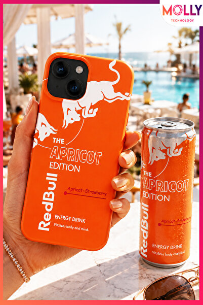 Molly iPhone 13/14 İçin Turuncu Redbull The Apricot Edition Desenli İçi Kadif...