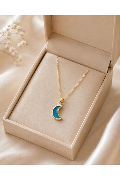 Madam Bikan Gold Color Blue Moon Necklace