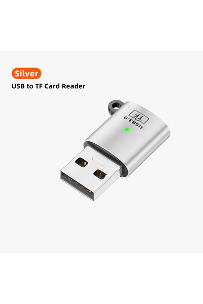 Choice3 فضي ​ قارئ بطاقات USB نوع C/USB 3.0 صغير الحجم لبطاقات SD وMicro SD و...