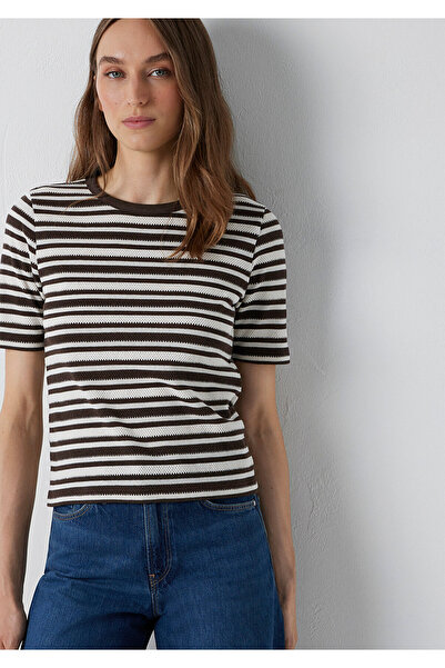 Mavi Striped Brown T-Shirt Slim Fit / Narrow Cut 1614213-91585