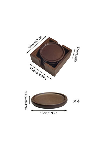 Choice Round S Square Base 4Pcs/1Set Bamboo Wooden Coasters Creative Heat-Ins...