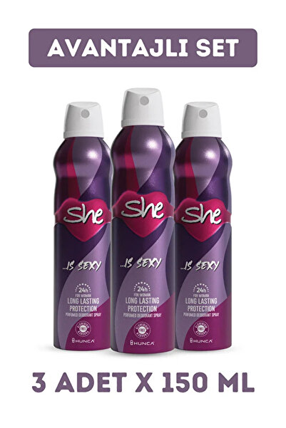 She Deodorant For Women Is Sexy 150ml X 3 Adet
