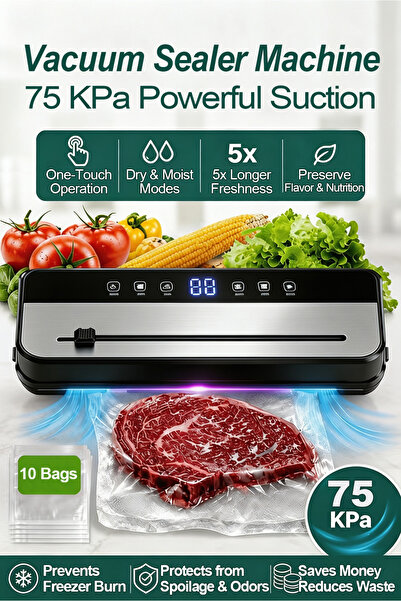 Generic أكياس تفريغ الهواءVacuum Sealer Machine – Food Preservation System, 7...