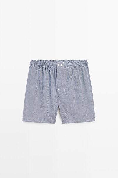 Massimo Dutti Mikro kareli %100 pamuklu boxer